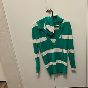 ❤️❤️ Rue 21 Green and White Striped Long Sleeve